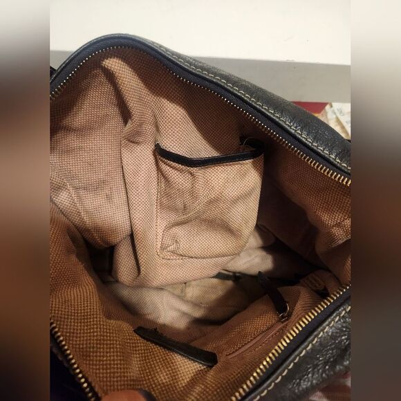 Dooney & Bourke "Nina" Black Pebbled Saffiano Leather Satchel/Shoulder Bag $445 - Picture 6 of 9